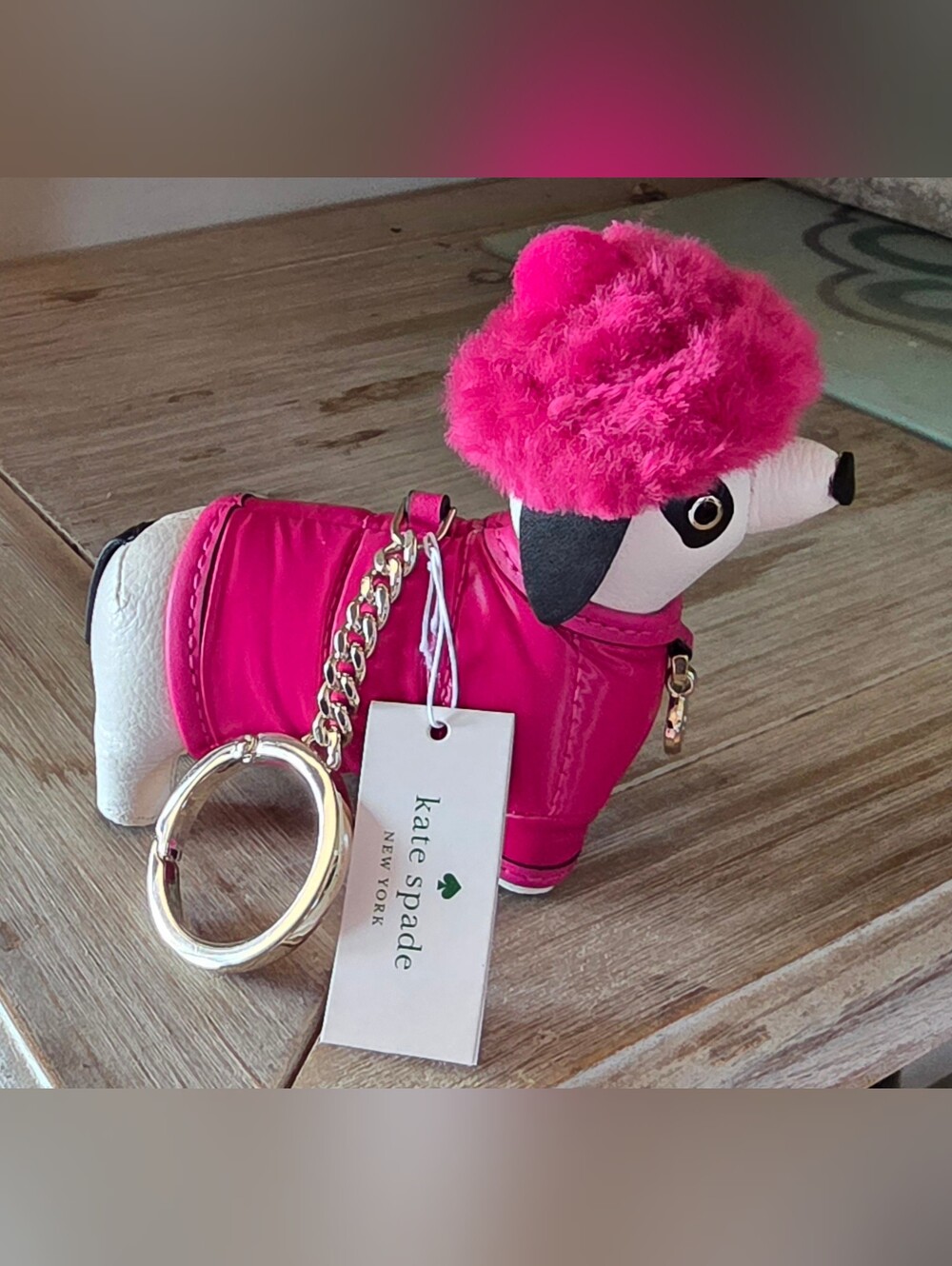 Kate Spade New York Claude Festive Dachshund Bag Charm / Key Chain NWT